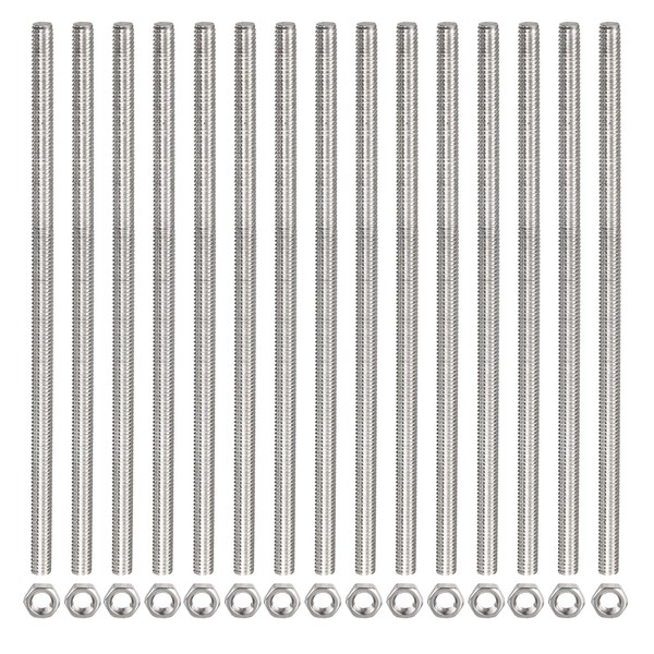 MECCANIXITY 15 Pack M3 x 300mm Fully Threaded Rod with