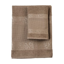 Filet Hand Towel Set with Guest Towel | 100% Cotton Terry | Plain | with Aida Fabric Insert for Embroidery - Rope