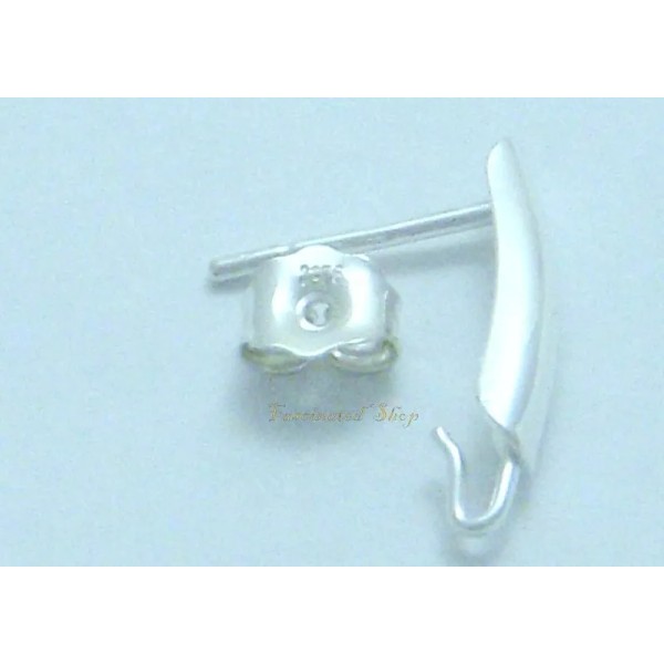 Unbranded 925 Sterling Silver 15 mm Curve Shield Post Earring