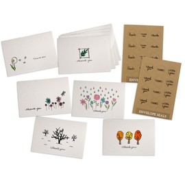 Nature Thank You Cards Pack - 24 Assorted Blank Thank You Note Cards with Envelopes & Kraft Seals