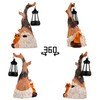 Quterhero Solar Fox Gnomes Garden Statue with Lantern, Outdoor Resin