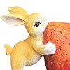 Generic Strawberry Rabbit Figurine Resin Animal Figurine Art Craft Housewarmings