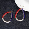 Bohemian Beaded Statement Earrings Lightweight Sparkly Crystal Colorful Teardrop Dangle