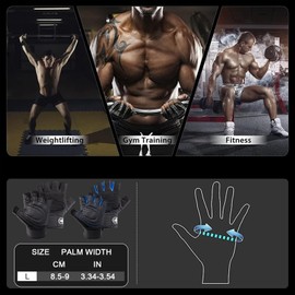 PIWOSGOL 2 Pairs of Fitness Gloves, Fitness Strength Training Gloves with Wrist Protection for Men and Women, Ventilated Training Gloves, Sports Gloves, Weightlifting for Gym, Ttraining, Bodybuilding