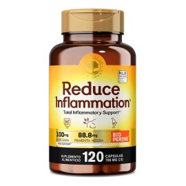 Reduce Inflamation® Suplemento Para Desinflamar Con Cúrcuma, 120 cápsulas Sin sabor