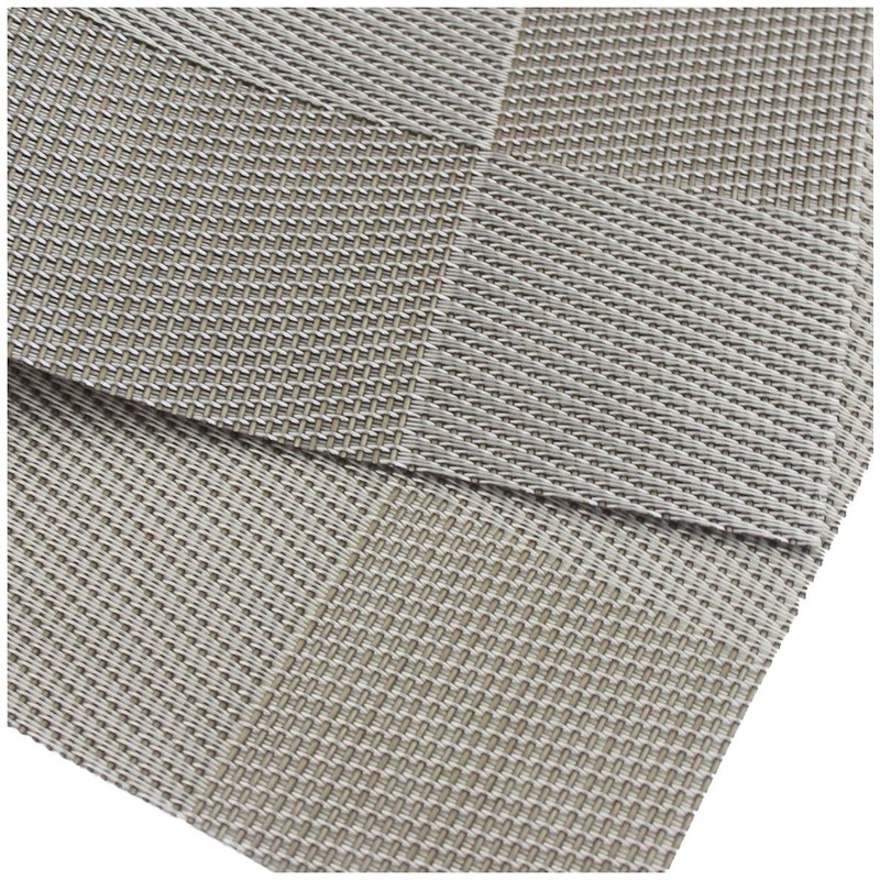 BECHEN Grey Placemats with Coasters Set of 6, Vinyl Heat-Resistant