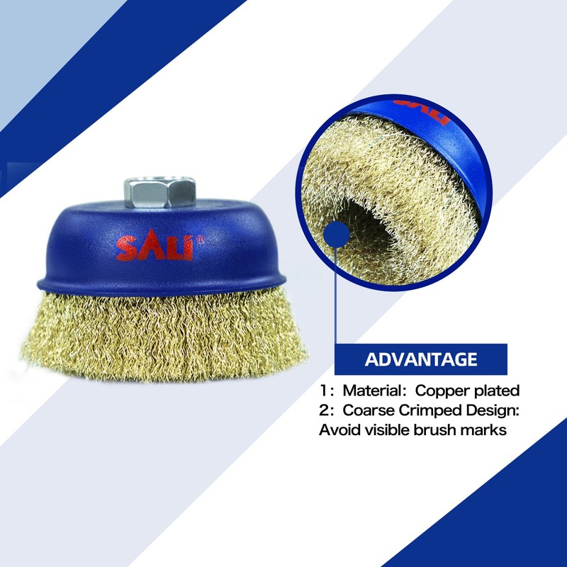 SALI 6 Pack Wire Cup Brush, 4 Inch Coarse Crimped