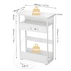 YEAKOO Narrow Side Table with Charging Station, 3-Tier End Table