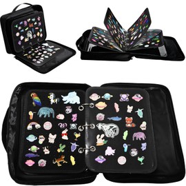 Mezchi 6 Pages Pin Trading Book with PVC Covers for Collectors, 13 Inch Large Enamel Pins Display Bag, Portable Collector Book for Badge Collections, Trading Pins & Patches