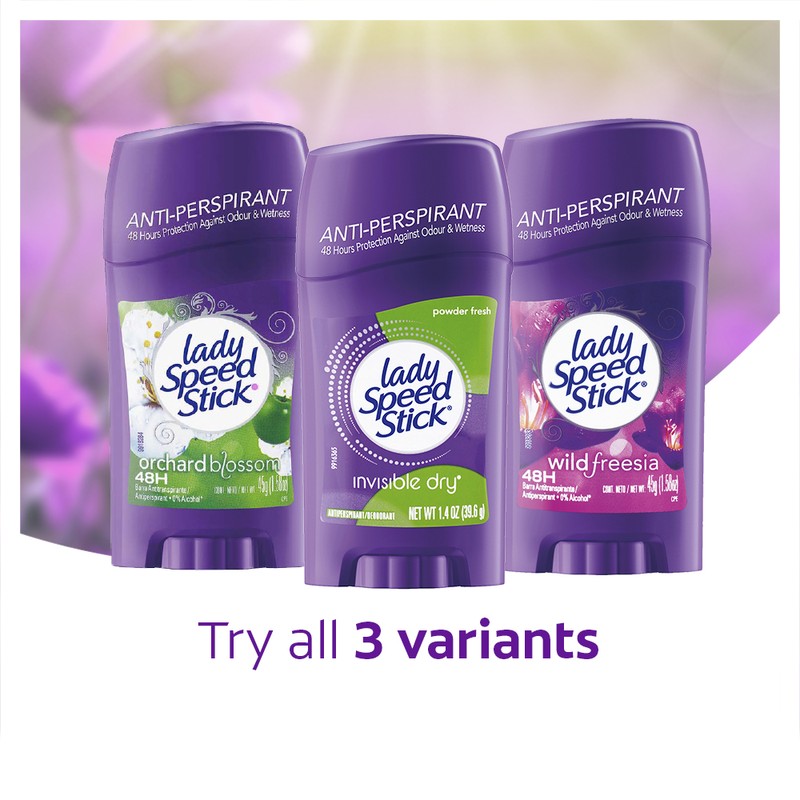 Lady Speed Stick Wild Freesia Deodorant 45g x4 Anti-Perspirant Deodorant