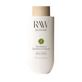 RAW SUGAR, Body Wash Eucalyptus Sandalwood Boost, Gel de Baño, Hidratante, Nutre y Revitaliza, Equilibra pH, 20 OZ