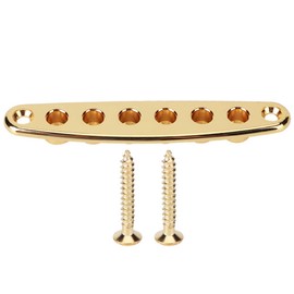 Guitar String Ferrules Tele Control Plate Guitar String Through Plate Mounting Ferrules Zinc Alloy Electric Bass Guitar Parts (Gold)