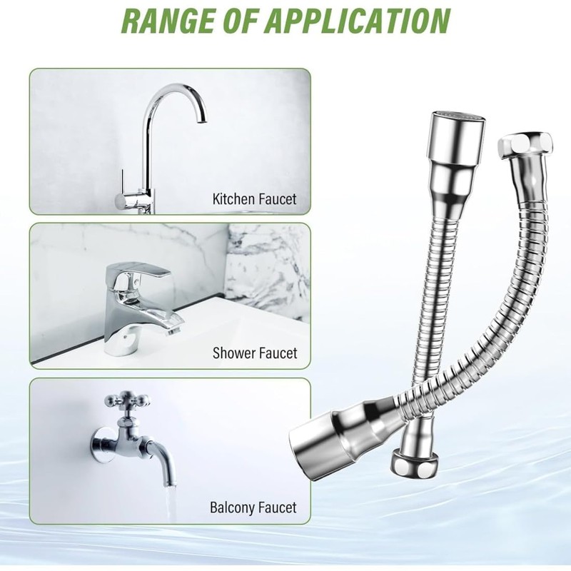 JJiaoLinin Faucet Extender with 360° Rotation, Kitchen Tap Extension, for