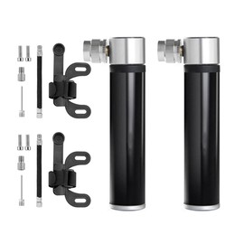 Pack of 2 Portable Mini Bicycle Pump, 120 PSI High Pressure Air Pump, Mountain Bikes and BMX, Aluminium Bicycle Air Pump, Presta and Schrader Pump