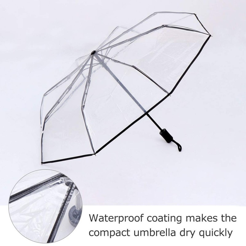 VALICLUD Folding Umbrella Automatic Transparent Umbrella Automatic Open Folding Umbrella