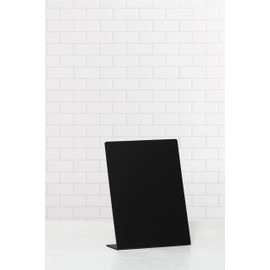 Europel Desktop Chalkboard L-Standard, A5, Polystyrene, Slate Style, Integrated Stable Base, Single-Sided Presentation, for Restaurant, Hotel, Festival, Food Truck, Office, Counter, 356286, Black