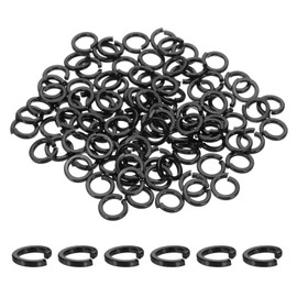 MECCANIXITY M5 Spring Lock Washer, 304 Stainless Steel Split Lock Washers for Screws Bolts Cars Construction Machinery Black Pack of 100