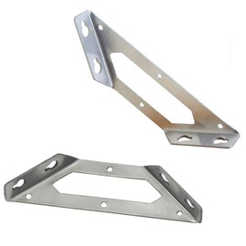 Tiberham Stainless Steel Corner Brace Triangle Flange Angle Repair Plate Furniture Fixing Connector for Wooden Shelves Cabinets Tables and Chairs 2pcs