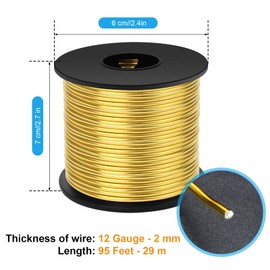 Aluminum Craft Wire,1mm 2mm 3mm Gold Aluminum Wire for Crafting Wire Soft DIY Metal Craft Art Wire (Gold, 1 mm x 23 m)