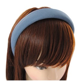 axy Headband with Flannel Hair Band, Vintage Hairband, Women's Headband, Classic and Fashionable Headband, HRK5 (Grey Blue)