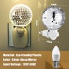 Disco Ball Night Light Plug into Wall, Silver Mirror Night