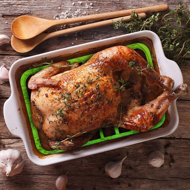 Fivebop 2 Pack Silicone Roasting Racks Non Stick Easy-Clean Cooling