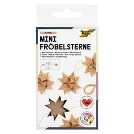 folia 1298 Paper Strips for Mini Froebel Stars, 100 Strips, 25 Stars, Natural