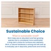ECR4Kids Classic Bookcase, 36in, Adjustable Bookshelf, Natural