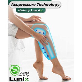 Lunix LX4 Knee Massager with Heat and Compression, Rechargeable Thigh, Calf, and Knee Wrap with Cold or Heat Therapy, Leg Brace and Heating Pad, Black