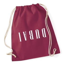 Hippowarehouse DUBAI (upside down) Drawstring Cotton School Gym Kid Bag Sack 37cm x 46cm, 12 litres