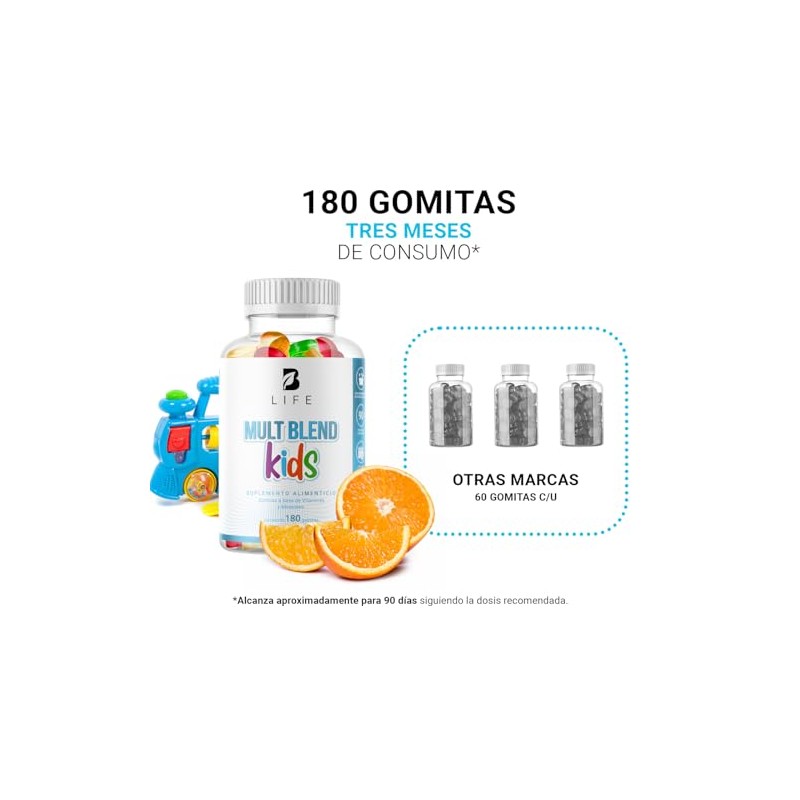 B Life Vitaminas en Gomitas Sin Azúcar Añadida para Niños