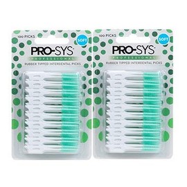PRO-SYS® Soft Rubber Tipped Latex-Free Interdental Picks - 200 ct. (2 Packs)
