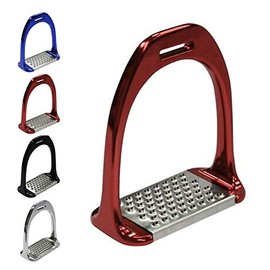 Nbrand JA Horse Aluminium Stirrups Balance Non-Slip Pads Stable (Red)