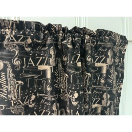 Handmade Music Jazz Instruments VALANCE CURTAIN 42x14 Kitchen window