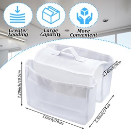 YEXEXINM Bath Toy Storage Net, Mesh Baby Bath Toy Holder Bag Bath Toy Storage Organiser with 2 Side Pocket Hanging on the Bathtub Fold-Able Bath Toy Tidy for Accessing & Sorting Toys