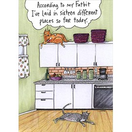 Oatmeal Studios Two Cats in Kitchen Funny/Humorous Birthday Card