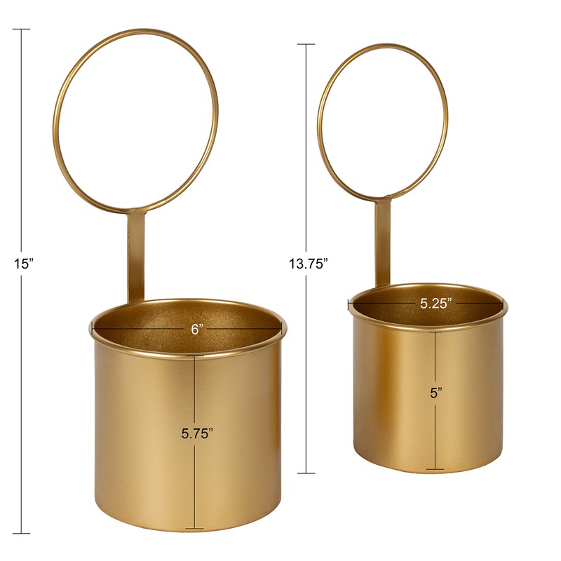 Kate and Laurel Kellet Modern Wall Planter, Set of 2,
