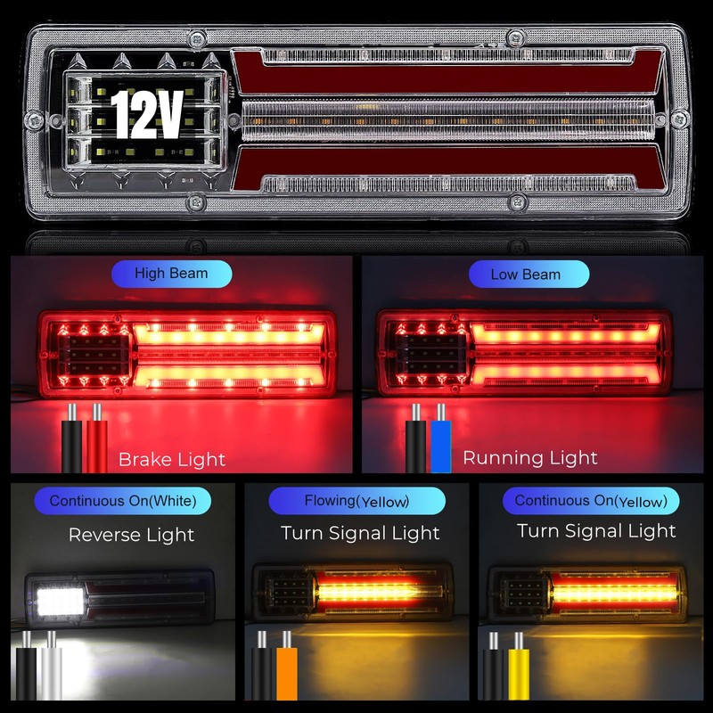 NWpangu LED Truck Tail Lights Trailer Rear Light Brake Lights