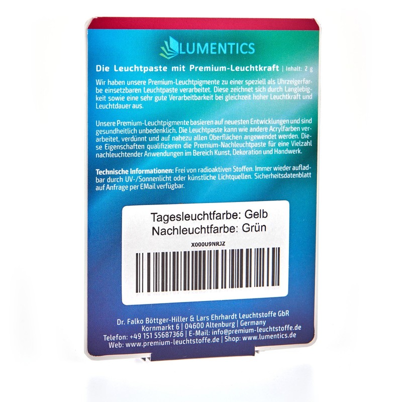 LUMENTICS Premium Luminous Paste - Glow in the Dark Watch