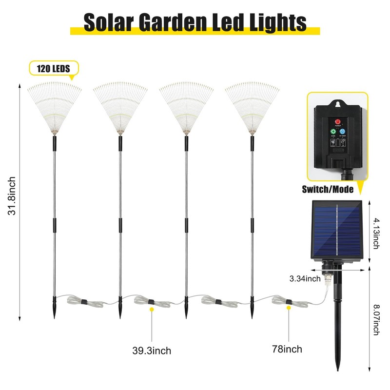 AGM Solar Fireworks Light 4 with 480 LEDs for Outdoor