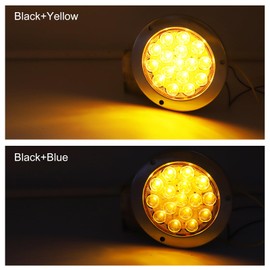 Xuzimaoyi Trailer Light Kit, LED Trailer Light Kit Yellow 5.7" Round LED Trailer Tail Light Kit LED Stop Brake Turn Reverse Trailer Lights for RV Truck (2Pcs, Yellow)