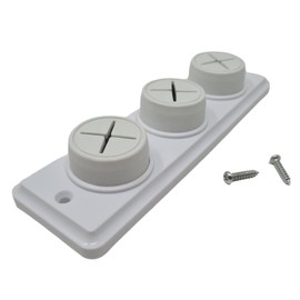 fiXte 2 Pack of Soft Rubber Push in Triple Towel Cloth Holder Screw Fix-White fixings included