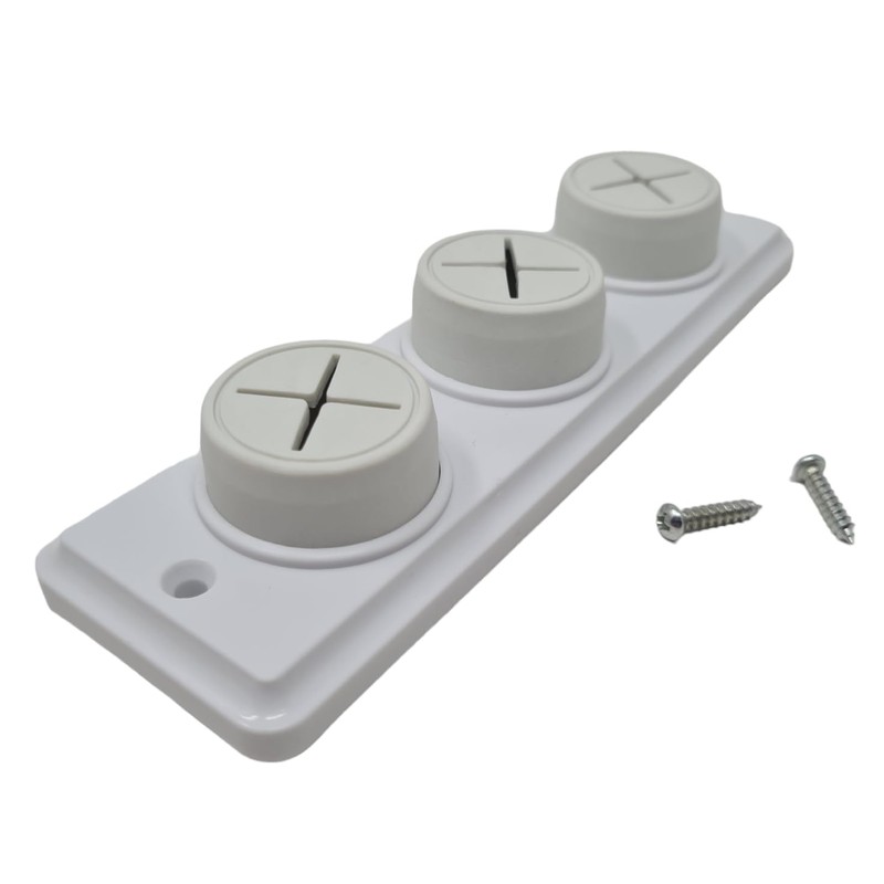 fiXte 2 Pack of Soft Rubber Push in Triple Towel