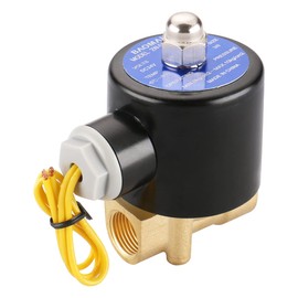 Baomain 3/8 inch Brass Electric Solenoid Valve, DC 24V Normally Closed, Pneumatic Valve for Water Air, 2w-040-10