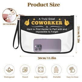 Coworker Appreciation Gifts Makeup Bag Coworker Leaving Farewell Going Away Gift Office Birthday Gift for Women Colleague Manager Employee Thank You Gifts Clear Cosmetic Bag Zipper Toiletry Pouch