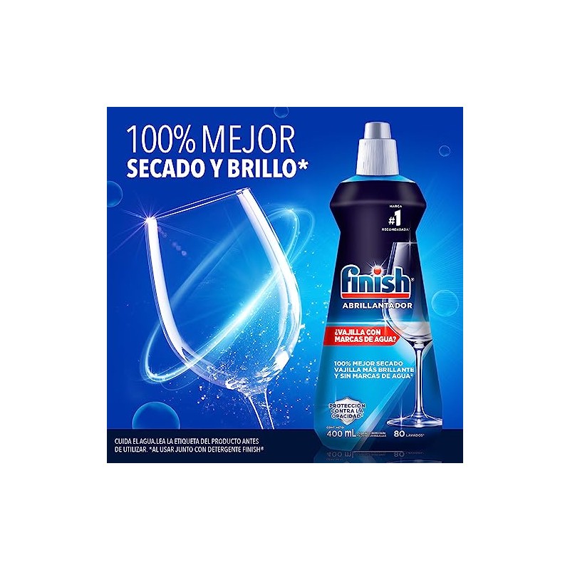 Finish® Liquido Abrillantador, Rinse Aid, Paquete de 2, 400ml c/u