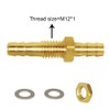 Joywayus 3/8" Hose Barb Thru-Bulk Head Hex Union Brass Fitting