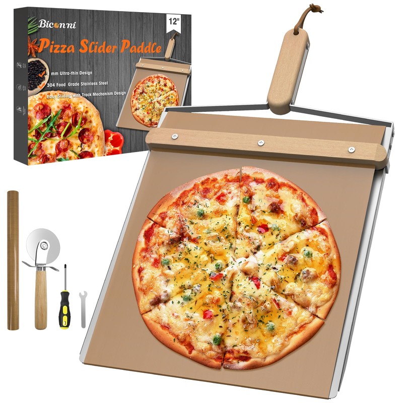 Sliding Pizza Peel, large Pizza Peel Metal Sliding Tray 15"