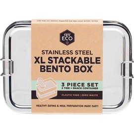 Ever Eco Stainless Steel XL Stackable Bento Box, 3 Piece Set