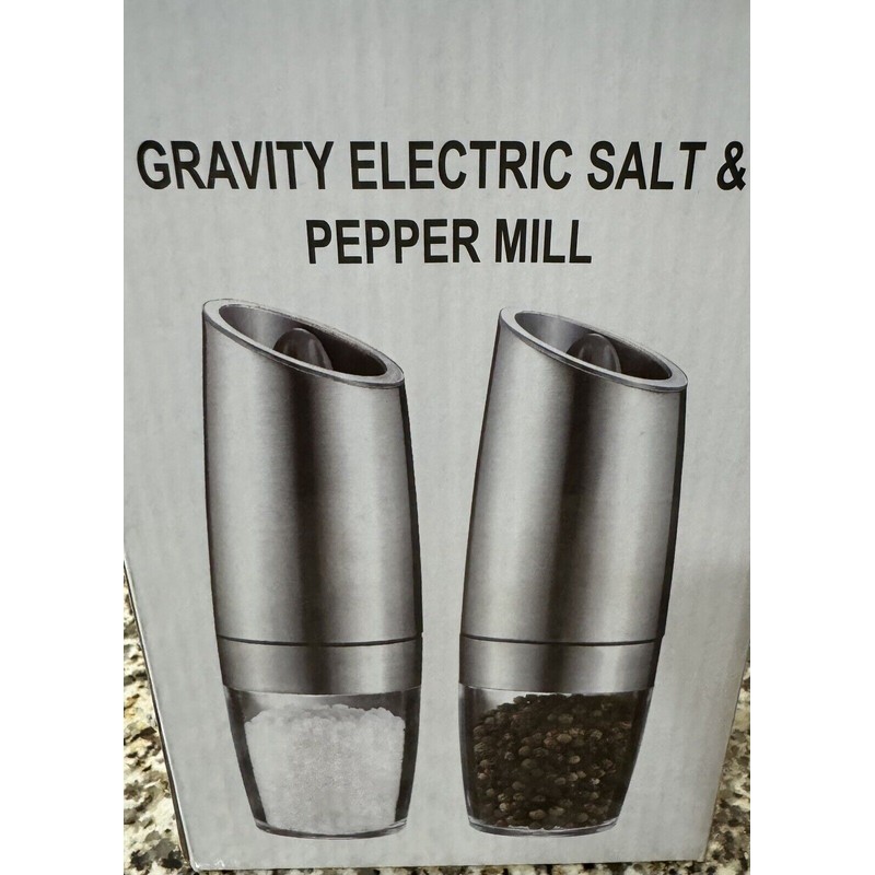 PYEPOE Gravity Electric Auto Salt & Pepper Grinder, 2 set